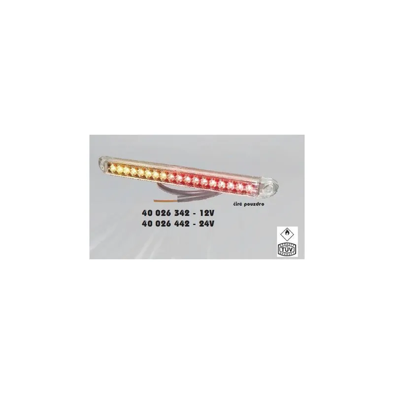 Světlo brzdové, koncové i směrové LED Pro-Can XL 3F 12V čiré - Super cena